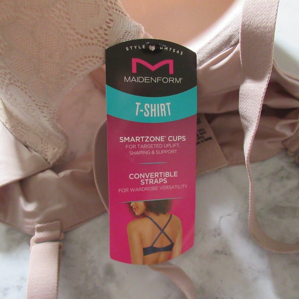 New Maidenform T Shirt Bra 32D Beige Tan Convertible Underwire DM7543 - Picture 4 of 6